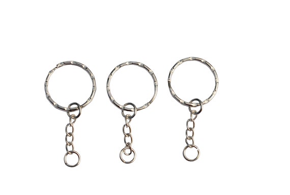 Split Key Ring with Attached Chain - Silver Tone 1 inch keyrings 1pc –  Small Devotions