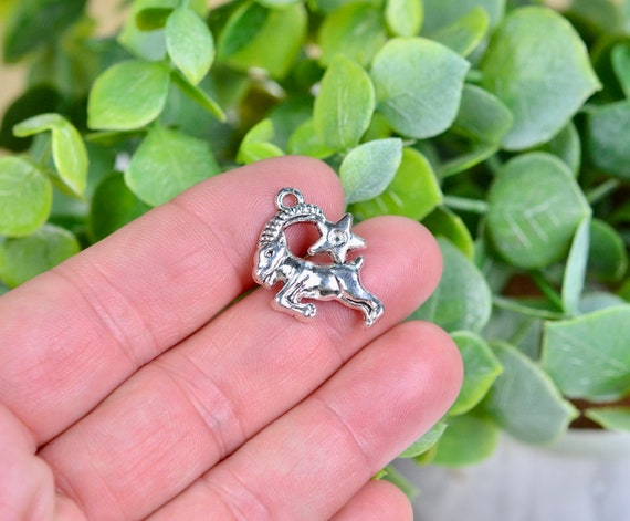 BULK 20 Capricorn Zodiac Silver Tone Charms SC6953 