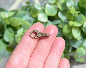 5 Large Floral Lobster Bronze Tone Clasps F146