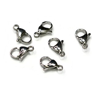 BULK 20 Stainless Steel 15mm Lobster Clasps  F765