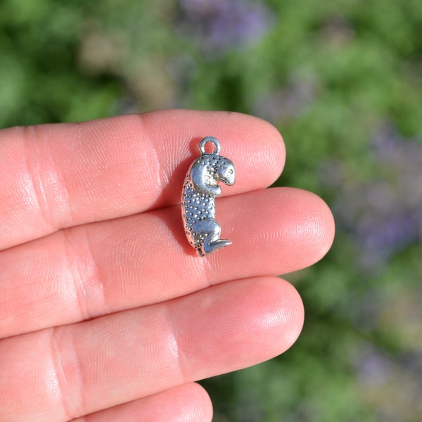 thumbnail image 2 of 4x Antique Silver Tone Otter Charms – A106 – For Jewelry Making 2 of 4