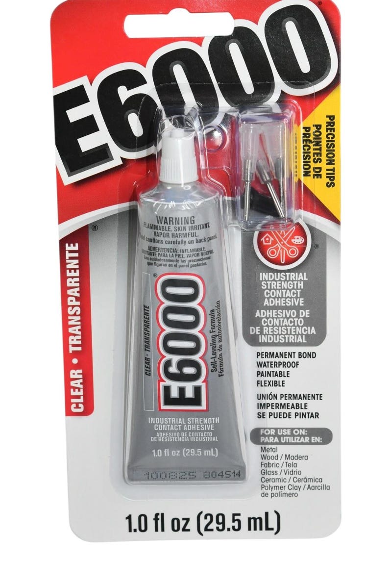 1 FL OZ E6000 Jewelry & Bead Industrial Strength Permanent Bond Glue with Precision Tips F709 afbeelding 2