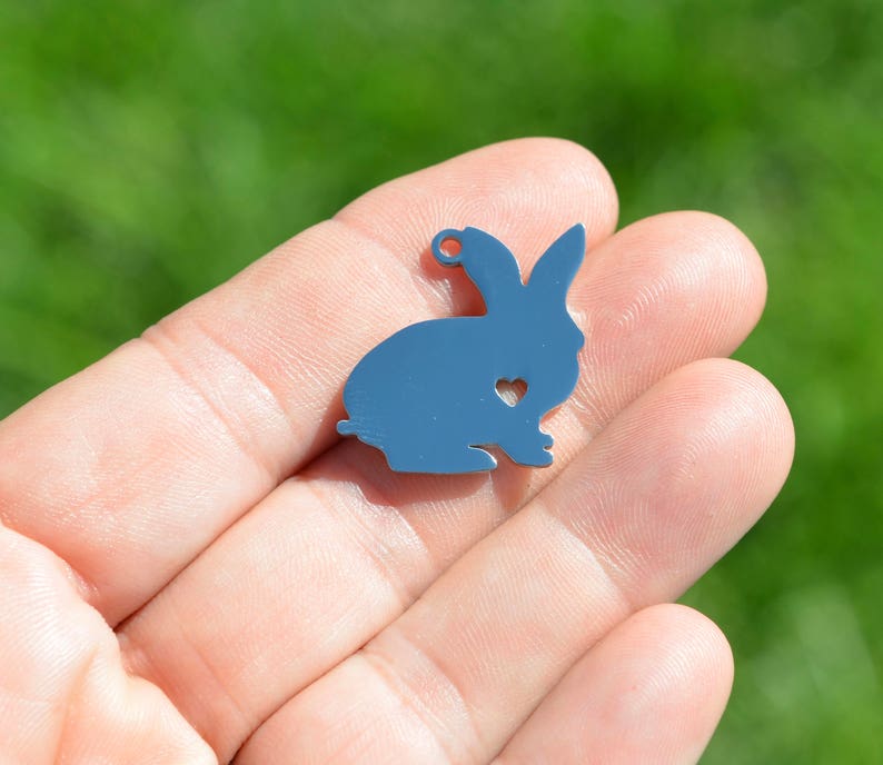 1 Stainless Steel Rabbit Charm EB64 | Etsy