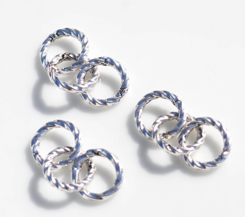 5 Triple Ring Connector Silver Tone Charms SC5362 Etsy