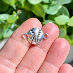 1 Baseball Connector Silver Tone Charm SC6738
