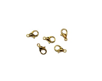 BULK 100 Gold Plated  Lobster Clasp 10 x 6mm  F247
