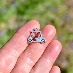 BULK 20 Golf Cart Silver Tone Charms SC2597
