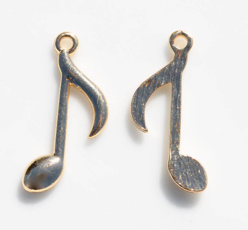 Note Charms 5 Music Note Gold Plated Charms GC5316 - Etsy