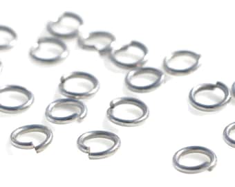 BULK 100 Stainless Steel 6mm Jump Rings  F130