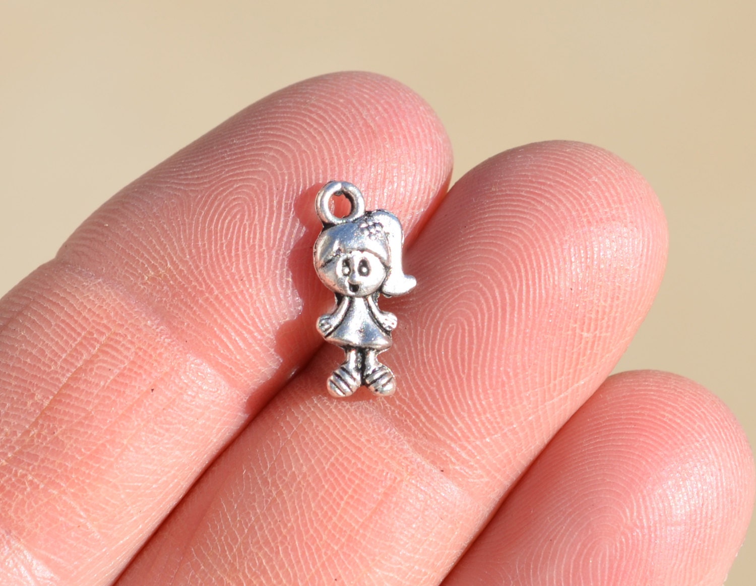 10 Little Girl Silver Tone Charms SC1563 Etsy
