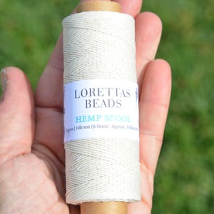 Cream  10lb. Hemp Cord .5mm Spool HC117