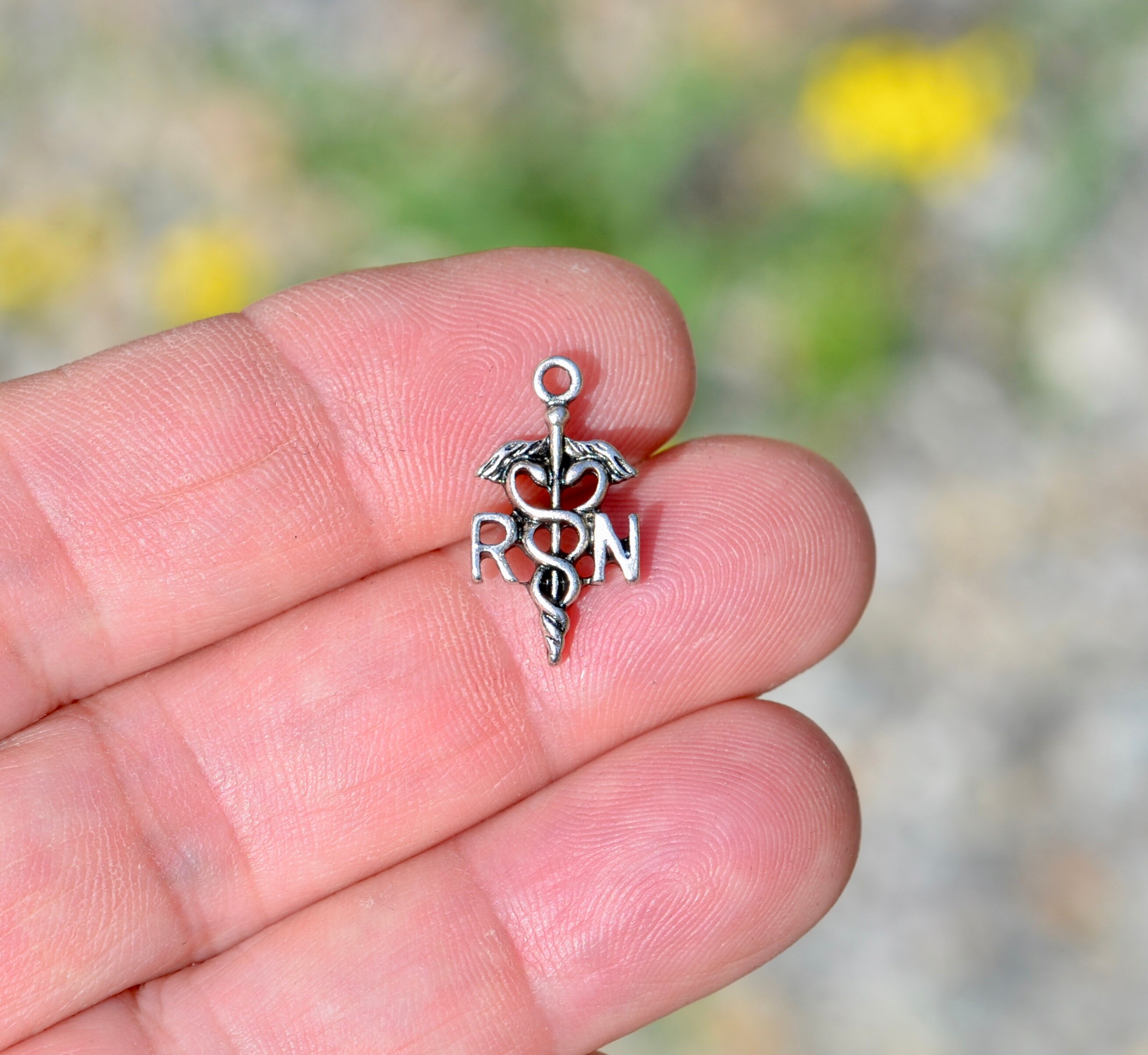 10 RN Nurse Silver Tone Charms SC1661 Etsy