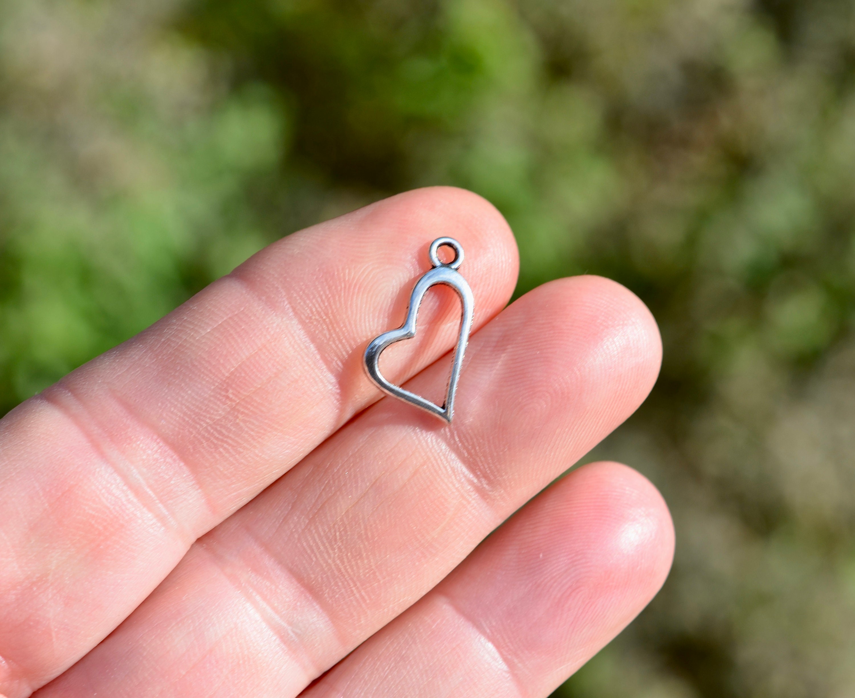 Pendentif Cœur Argenté 24x24mm - Bijou Fantaisie Simple Et Élégant