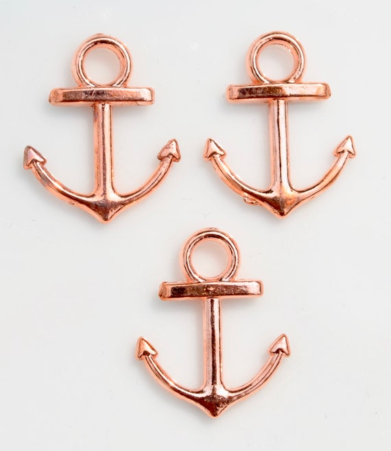 10 Anchor Rose Gold Tone Charms GC6815 