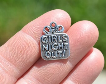 BULK 20   Girls Night Out Silver Tone Charms SC3250