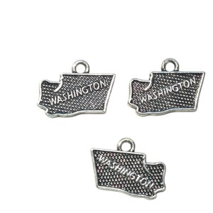 BULK 20 State of Washington Silver Tone Charms SC2141 image 6