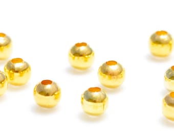 20 Gold Plated 4mm Round Beads BD1000