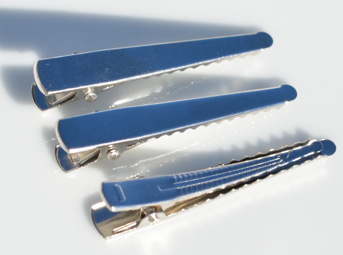BULK 50 Alligator Clip Silver Tone Barrettes F324 Etsy
