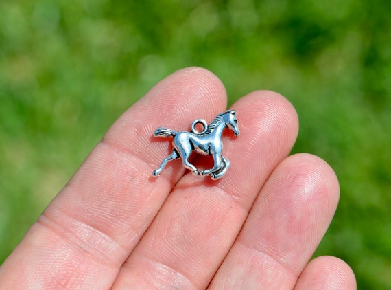 Kicking Galloping Horse Charm Sterling Silver Kicking Galloping Horse Charm Sterling Silver