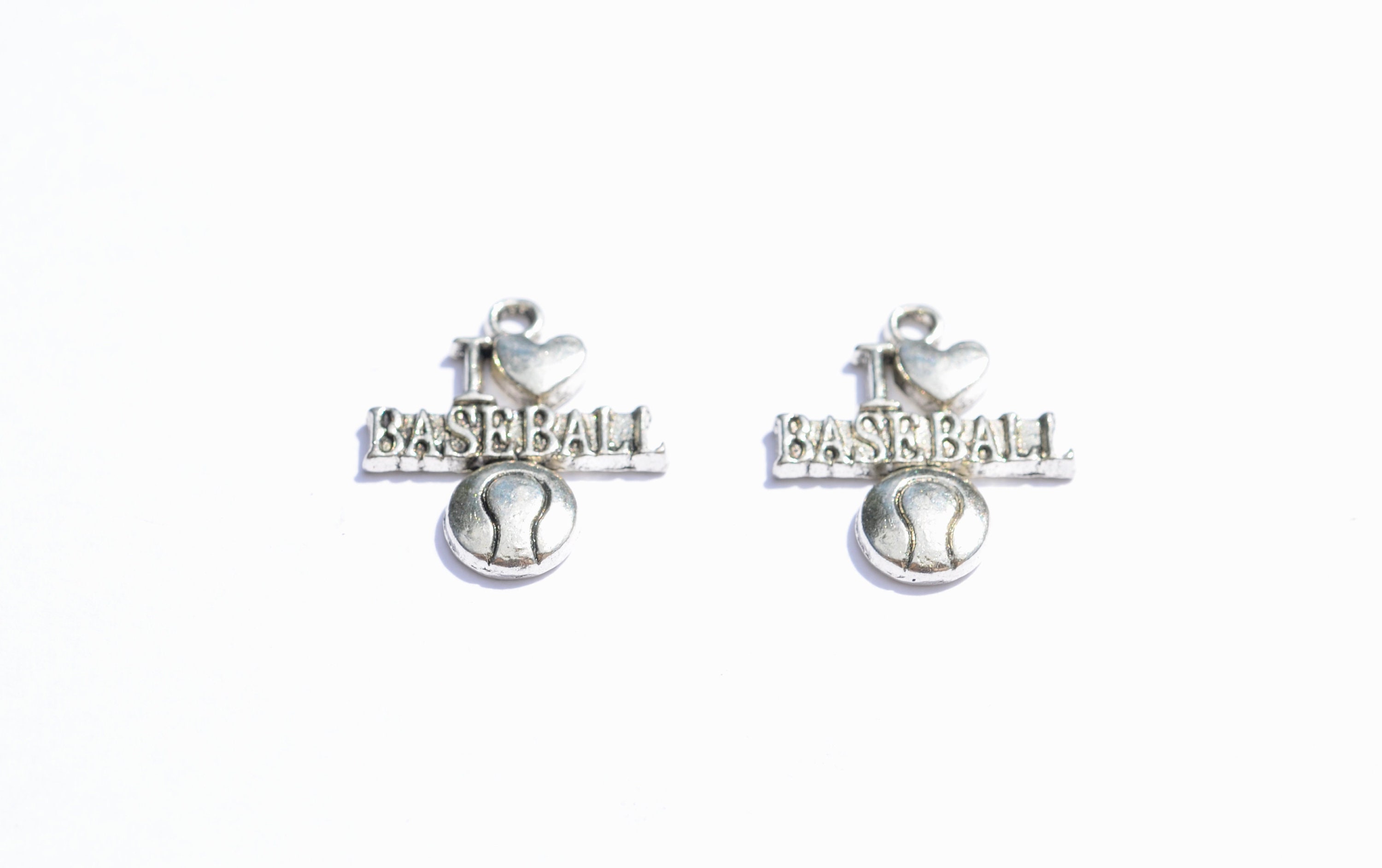 【SHOUIA/ショウイア】 BASEBALL CHARM Sterling Silver 16mm I Love Baseball Charm (sku 2176 - CHSS
