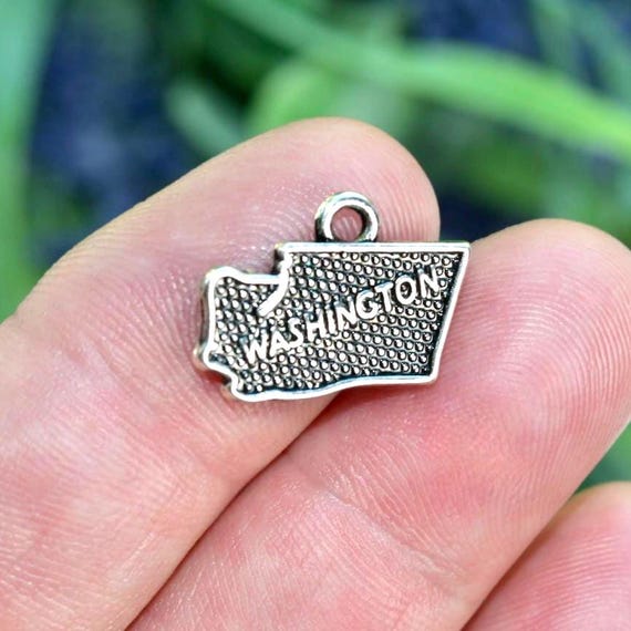 BULK 20 State of Washington Silver Tone Charms SC2141