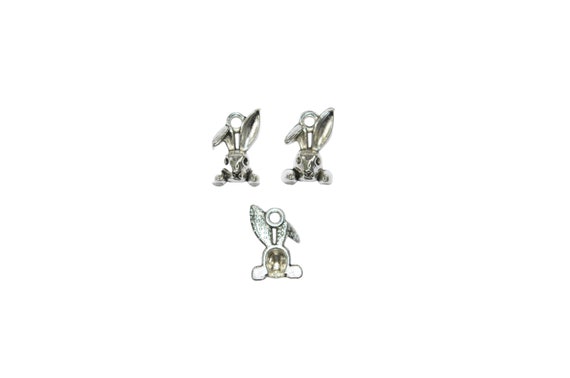 1 Bunny Rabbit 3D Head Silver Tone Charm SC2936 - Etsy