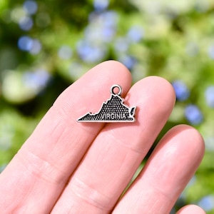5  State of  Virginia Double Sided Silver Tone Charms SC3981