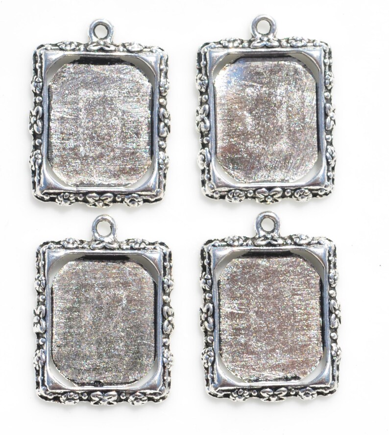 BULK 20 Victorian Frame Silver Tone Charms SC3767 Etsy