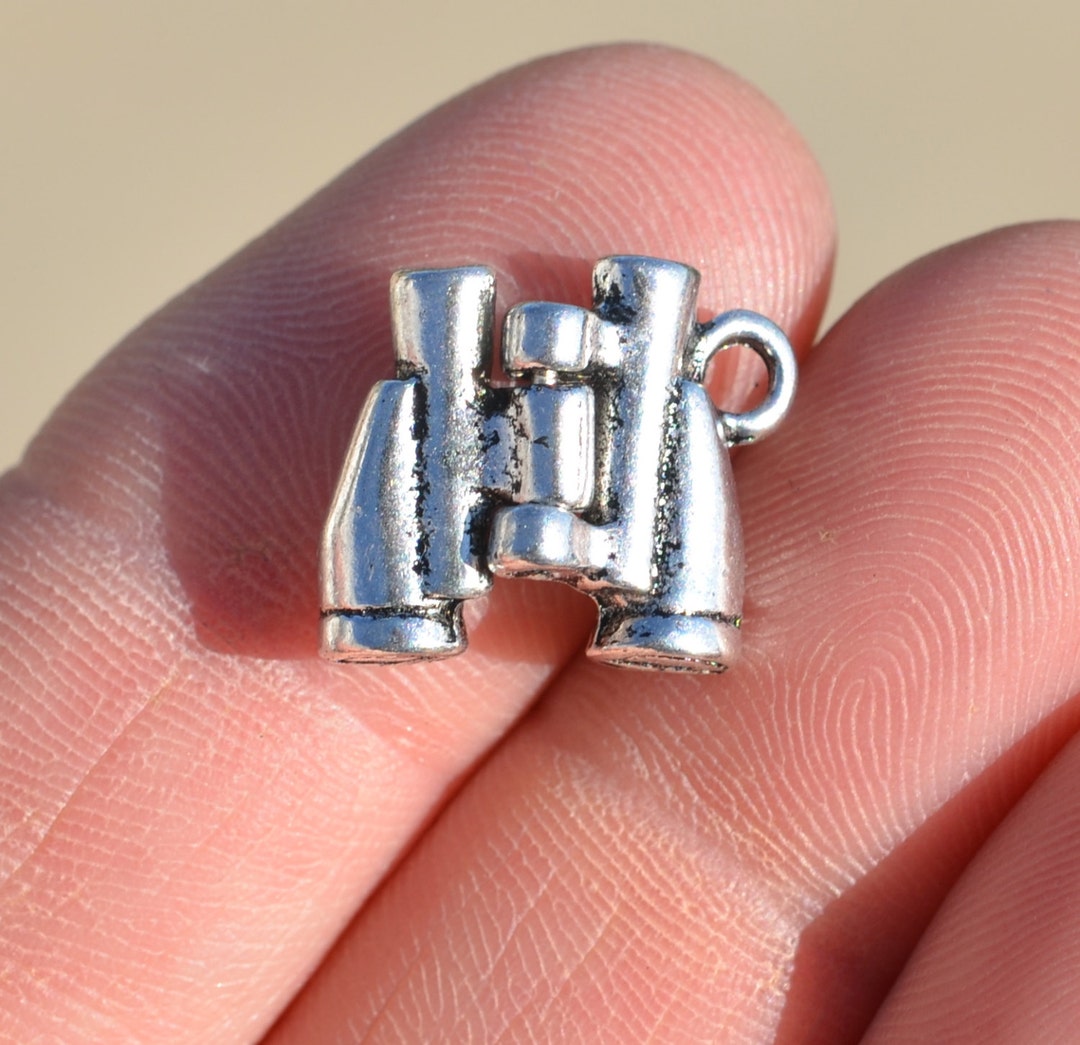 BULK 20 Binocular 3D Silver Tone Charms SC6306 Etsy