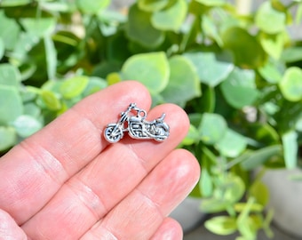 BULK 50 Motorcycle Silver Tone Charms SC1301