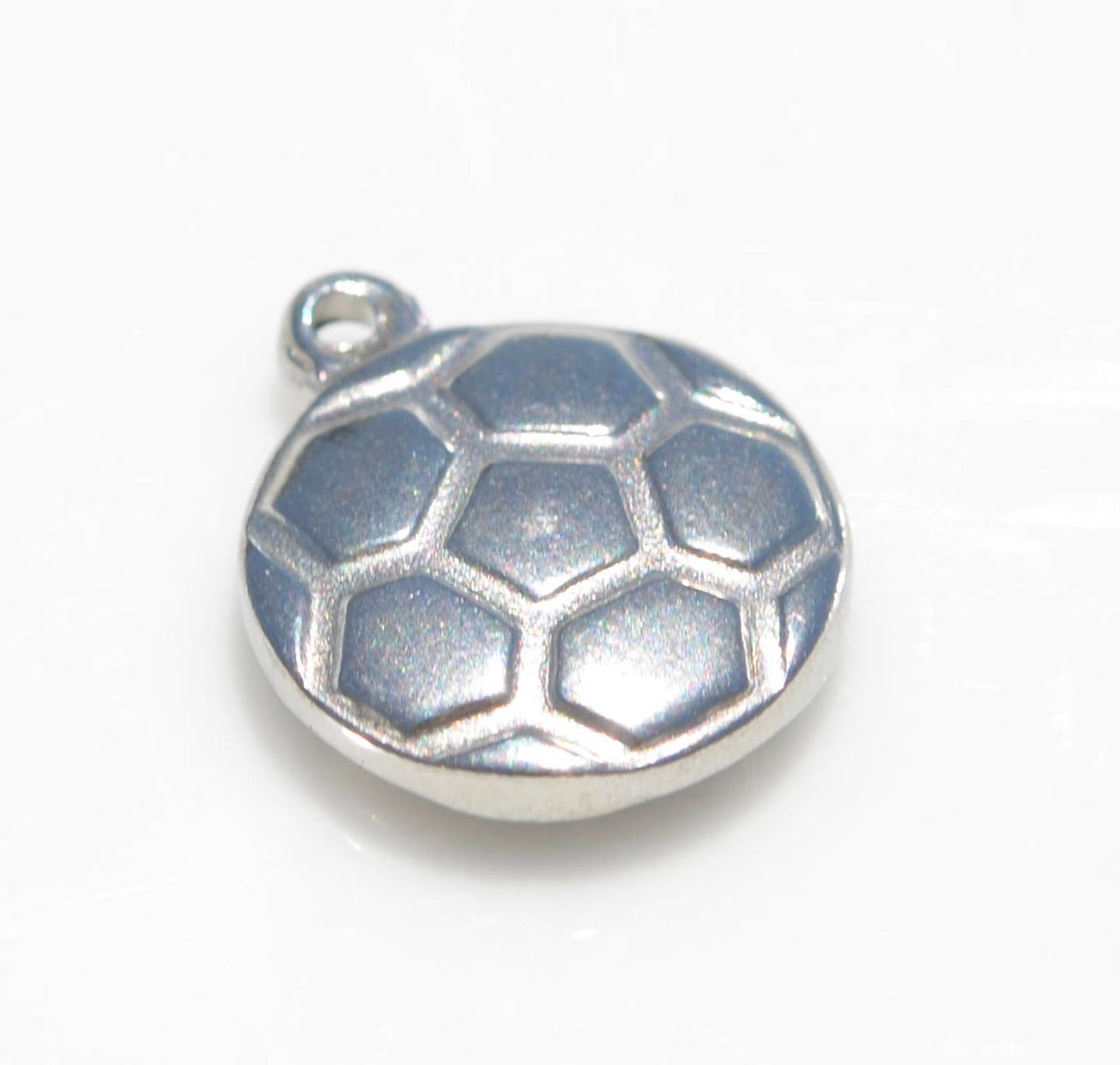 1 Stainless Steel Soccer Ball Charm SC6113 Etsy
