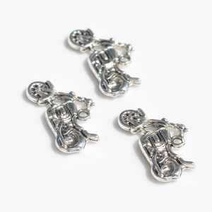 BULK 50 Motorcycle Silver Tone Charms SC1301 image 5