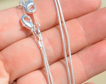 10 Silver Plated 16"  Necklace Snake Chain with Lobster Clasp C913