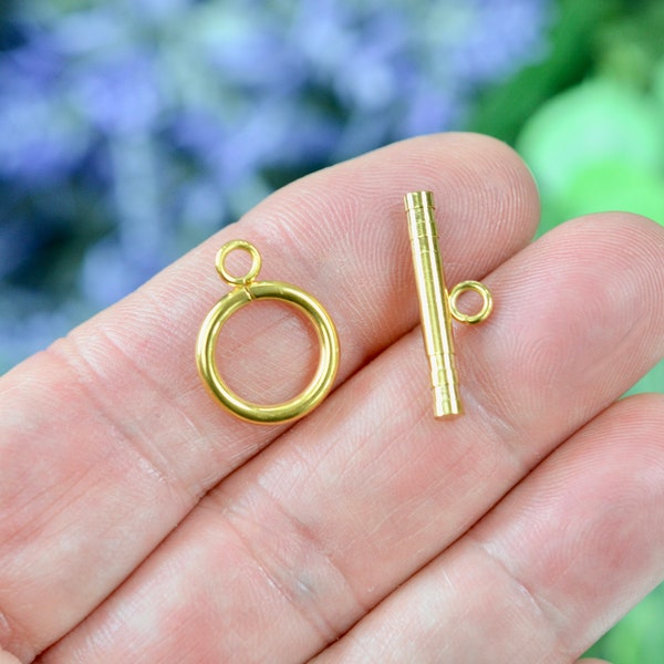 5 Sets of Gold Plated Stainless Steel Toggle Clasps   F373