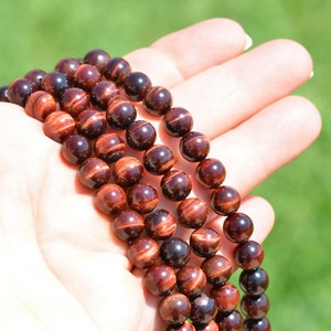 1 Strand Red Tigereye 8mm Round Beads BD777