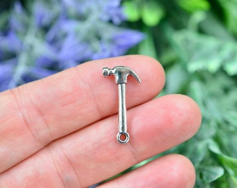 10   Hammer Silver Tone Charms SC1655