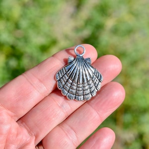 BULK 20 Seashell Silver Tone Charms SC2039