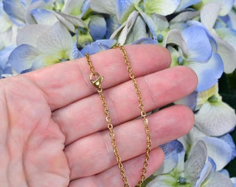 BULK 10  Gold Plated Stainless Steel 17" Link Cable Chain Necklaces C1062