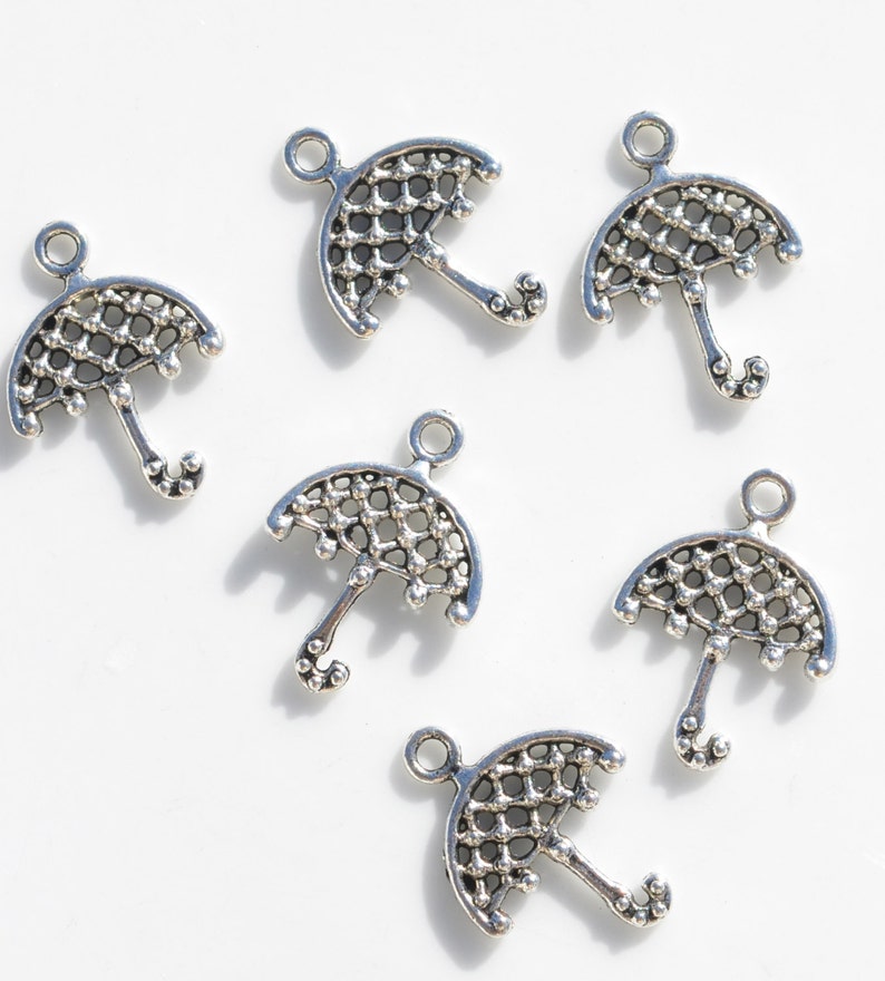 BULK 50 Umbrella Silver Tone Charms SC5734 Etsy