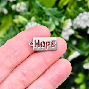 10  HOPE Silver Tone Charms SC1509