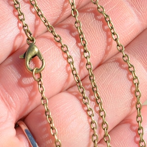 2 Cable Chain Bronze Tone Necklaces 18"  C904