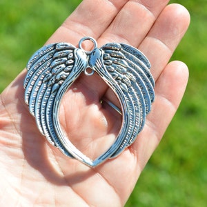 BULK 10  Angel Wing Silver Tone Connectors SC7170
