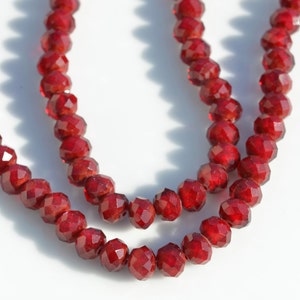 70 Dark Red Crystal 6 x 8mm Rondelle Beads BD620 image 4