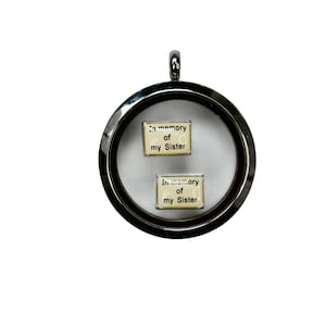 1 Memory Locket In Memory of My Sister Charm FL204