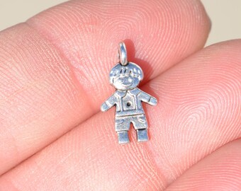 10 Little Boy Silver Tone Charms SC1309