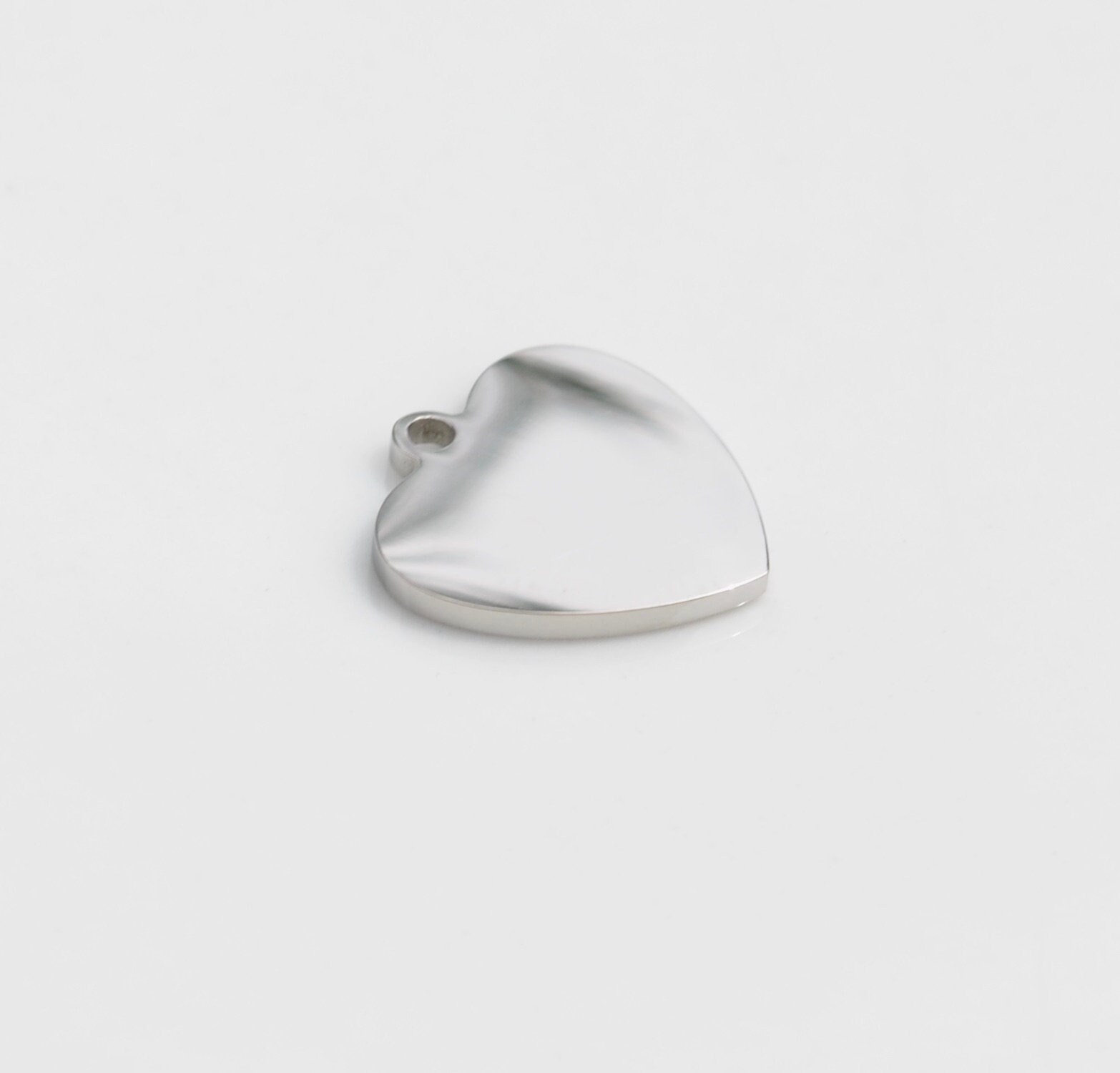 Forever Stainless Steel 17mm Heart Charm, Laser Engraved