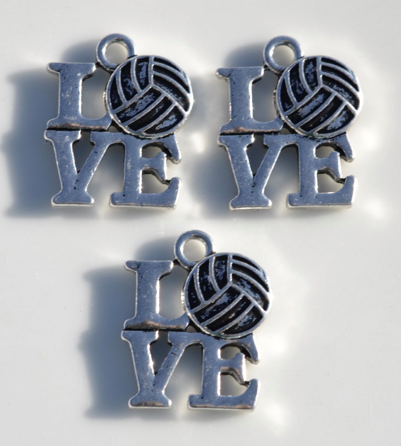 BULK 20 I Love Volleyball or Waterpolo Silver Tone Charms Etsy