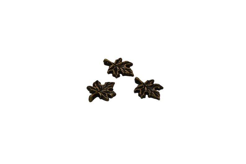 BULK 50 Maple Leaf Bronze Tone Charms BC2807 image 4