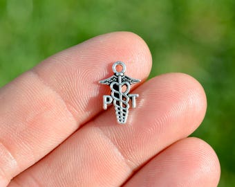 BULK 20 PT Physical Therapist Silver Tone Medical Charms SC5366