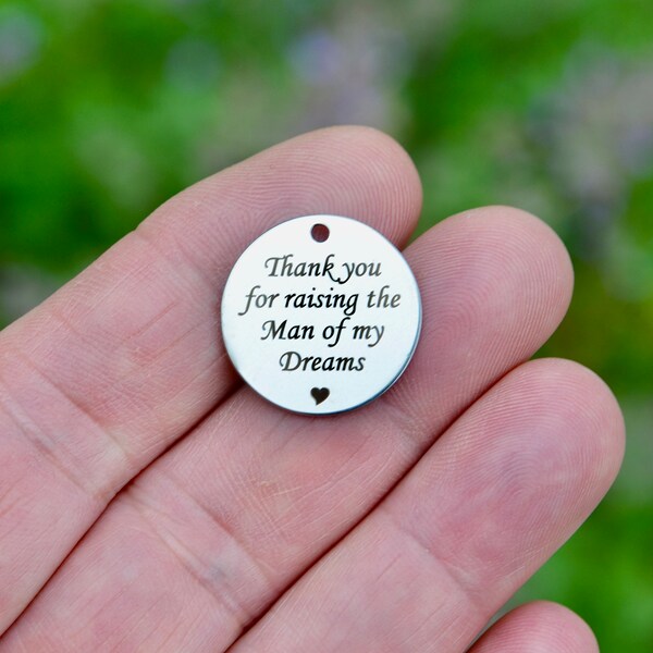 "Thank You For Raising The Man Of My Dreams" Silver Plated Photo Locket Necklace – 26" Chain